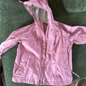 L.L. Bean Kids Light Pink Hooded Rain Jacket